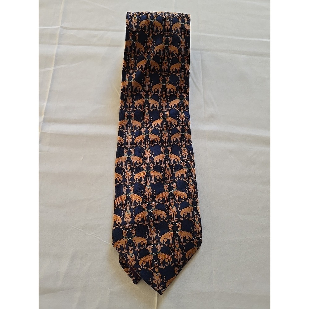 Vintage Scooby-Doo Wear Dog Silk Tie Cartoon Character Novelty Blue Men's